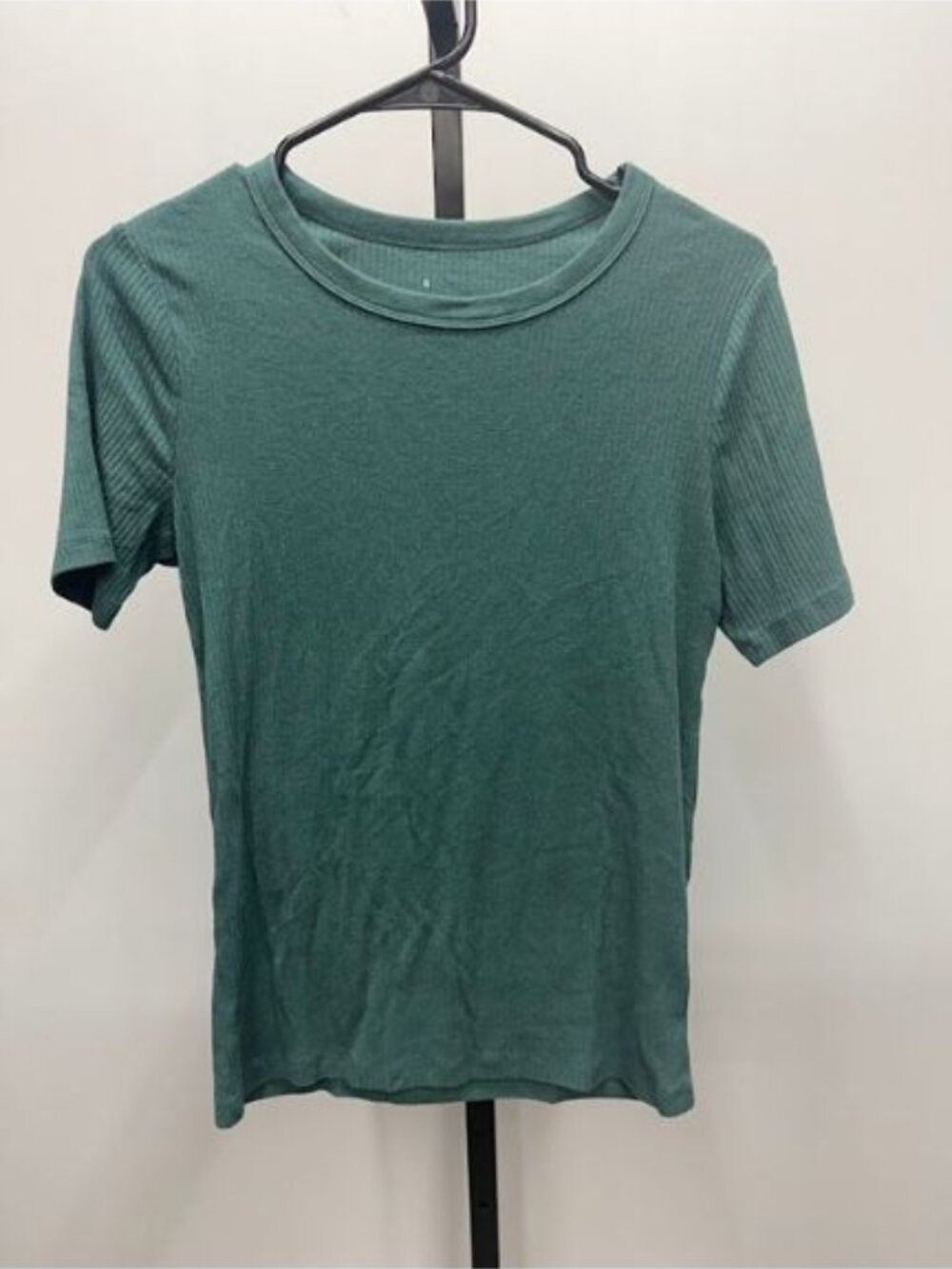 A New Day Teal Green Ribbed Knit Short Sleeve Tee